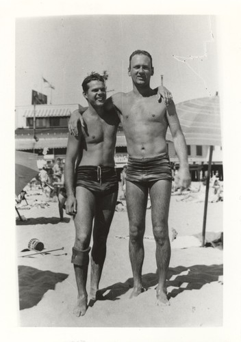 Charley Frans, E. J. Oshier at Cowell Beach