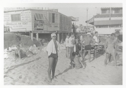 Unidentified, Charley Frans, Dave "Buster" Steward at Cowell Beach