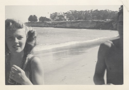 Barbara Merrell, Harry Mayo, at Cowell Beach