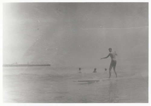 Fred Hunt surfing at Cowell Beach