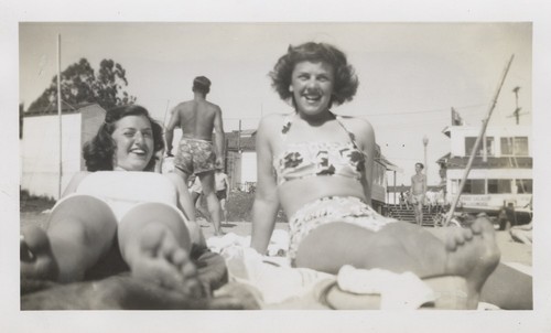 Sally Coen, Joan Harris at Cowell Beach