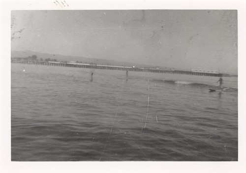 Hammond and "Duke" (Claude Horan) at Cowell Beach