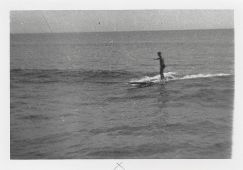 Unidentified surfer at Cowell Beach