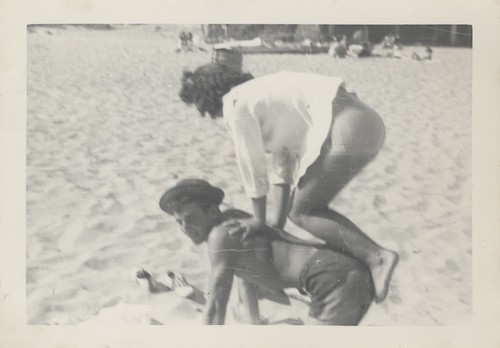 Harry Mayo, Jane Mathews at Cowell Beach