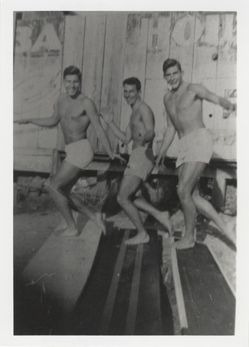 Terrence Hickey, Harry Mayo, Bob Rittenhouse at Cowell Beach