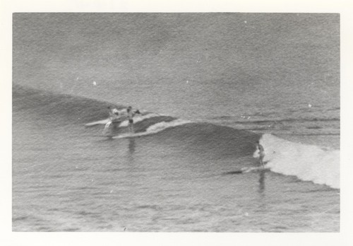 Unidentified surfers at Pleasure Point