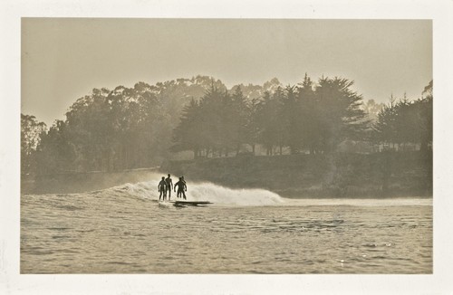 Blake Turner, Jack Moore, Don Patterson, and Dave "Buster" Steward at Cowell Beach