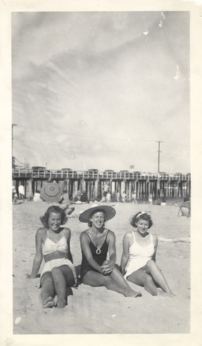 Pat Collings, Nellie Patterson, Jane Fairchild at Cowell Beach