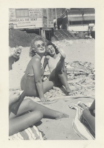 Joan Porter, Jane Mathews at Cowell Beach