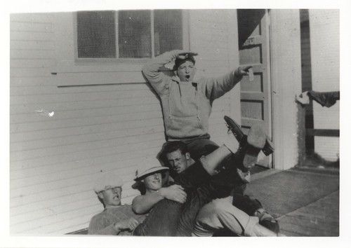 Harold Goody, Jack Moore, Lloyd Ragon, Bill Lidderdale at the clubhouse