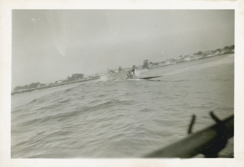 Unidentified surfer at Cowell Beach