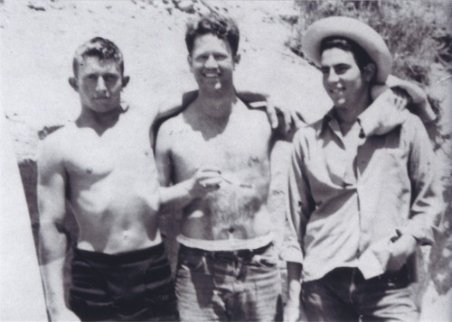 Bob Gillies, Lloyd Hooper, Harry Mayo at Cowell Beach