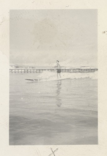 Unidentified surfer at Cowell Beach