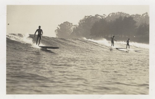 Jack Moore, Sam Maugeri and Bill Grace at Cowell Beach