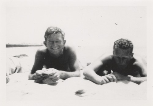 Bob Gillies, Hal Goody at Cowell Beach