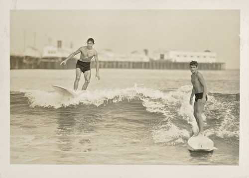 Alexander "Pinky" Pedemonte and Harry Mayo Pedemonte at Cowell Beach