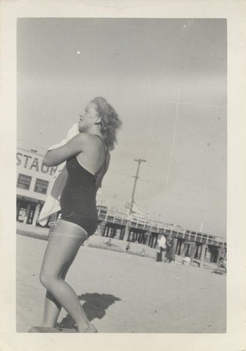 Joan Porter at Cowell Beach