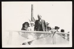 Luther Burbank and Elizabeth Burbank watching Rose Parade