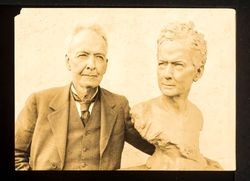 Luther Burbank with Sculpture by Searle, 1922