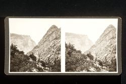 Stereoscope card (Stereographic)--Yosemite mountainsides with sparse pines