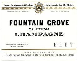 Fountain Grove California Champagne : brut