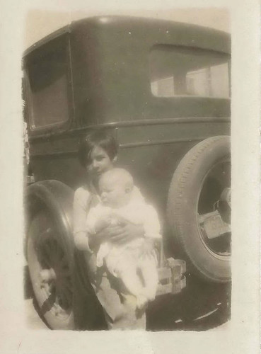 Mary Dunham Holding Baby Lawrence, Lancaster, California, 1928