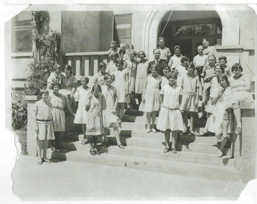 Lancaster Grammar School Students and Principal, Lancaster, California, 1928