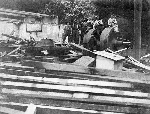 Disassembled wheel house at California Powder Works