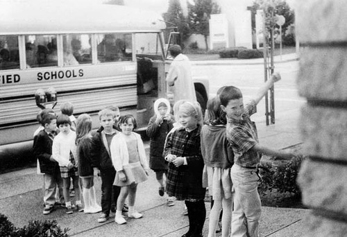 Kindergartners entering the newly opened Central Branch