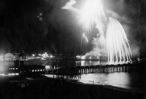 Fourth of July fireworks by the Beach Boardwalk