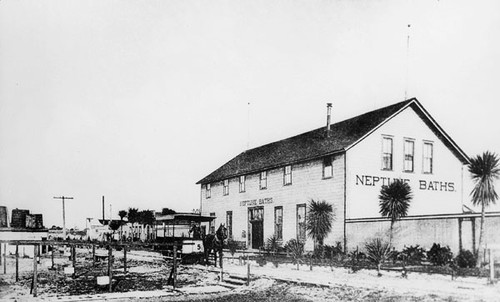 Pacific Avenue Street Railroad's horsecar No. 5 at the Neptune Baths