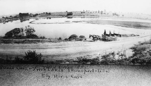 East Santa Cruz Street Railroad horsecar, passing Wood's Lagoon