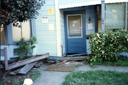 Damaged house after the earthquake