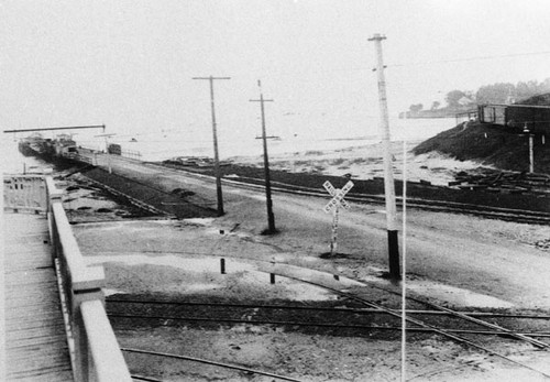 Unidentified wharf with railroad tracks