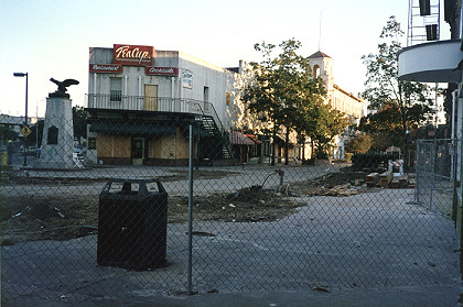 Closed-off Pacific Garden Mall after the earthquake