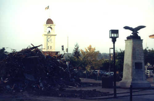 Downtown earthquake rubble