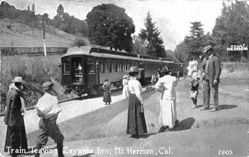 Train leaving Zayante Inn