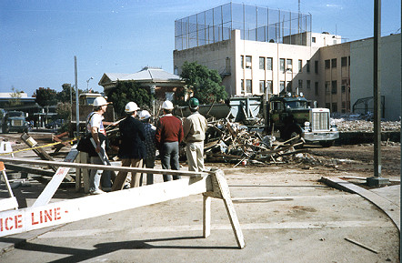 Old county jail and rubble from the demolished Cooper House