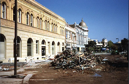 Debris from demolition of the Cooper House