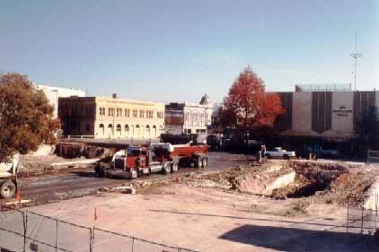 Pacific Avenue and Church Street during the reconstruction