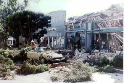 Destruction from the earthquake on Pacific Avenue