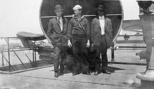 On the deck of a ship in the Great White Fleet