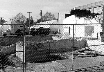 Vacant lots with trucks and pavilions