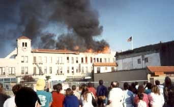 St. George Hotel on fire