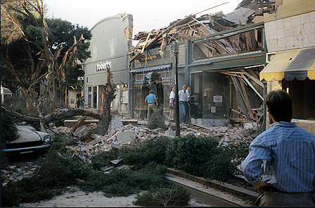 Buildings on Pacific Avenue after the earthquake