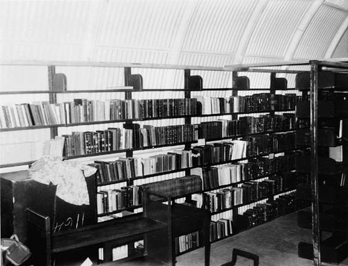 Quonset hut used for storing library materials