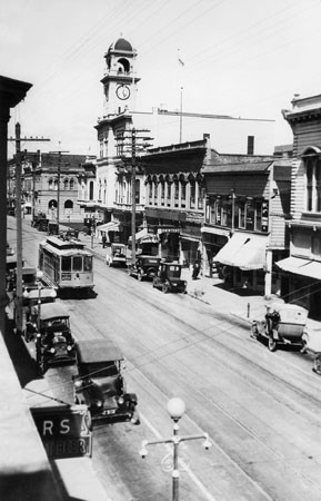 View of Pacific Avenue, looking north