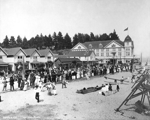 Waiting for the trolley at Capitola Beach