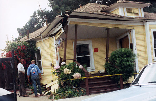 Earthquake-damaged house