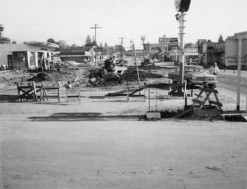 Looking east from the median strip on Ocean Street